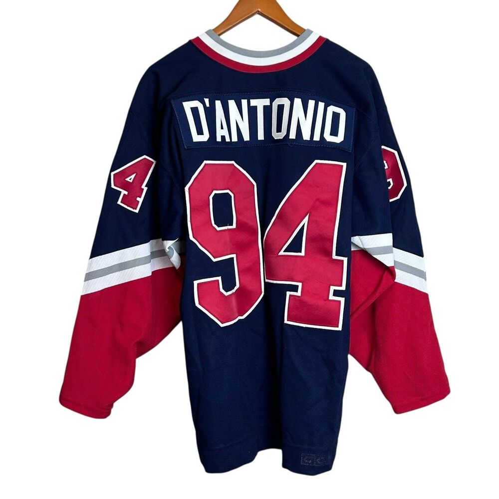 CCM Hockey Jersey D’Antonio 94 Blue Red Vintage Style Men’s Size Large